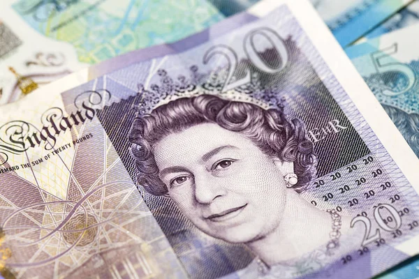 Londres Reino Unido Diciembre 2016 Primer Plano Billete Británico Libras — Foto de Stock