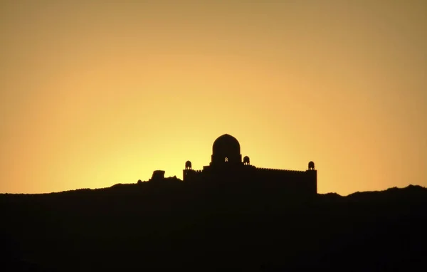 Schöner Ägyptischer Sonnenuntergang Der Wüste — Stockfoto