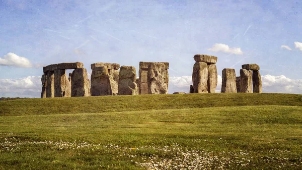 Stonehenge Monumento Prehistórico Wiltshire Inglaterra Dos Millas Oeste Amesbury Consiste Imagen De Stock