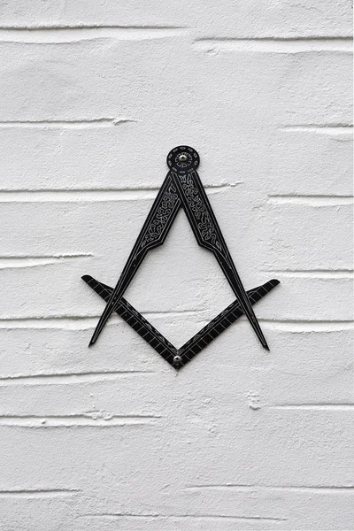 Cornwall April 2016 Masonic Square Compass Symbol Freemasonry Relate Heritage — Stock Photo, Image