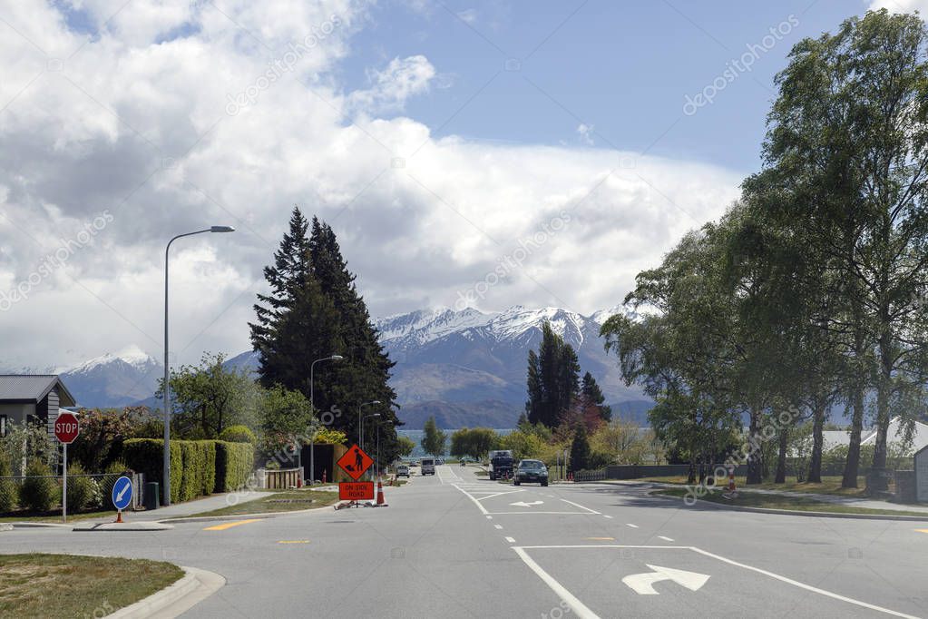 Main road into Wanaka - South Island New Zealand