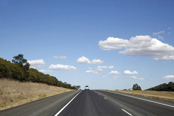 Seguito Pick Bianco Sulla Strada Principale Victoria State Rurale Australia — Foto Stock