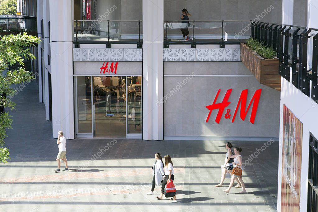 Melbourne, Australia: April 07, 2018: H and M Fashions for men and women specializing in reasonably priced clothing and accessories.