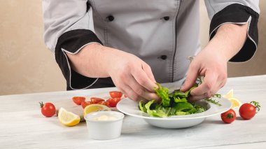 taze yeşil marul salatası yemek Şef