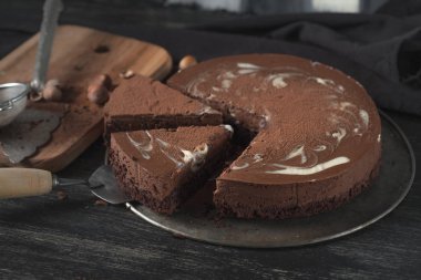 spatula çikolata kek lezzetli parça Close-Up 