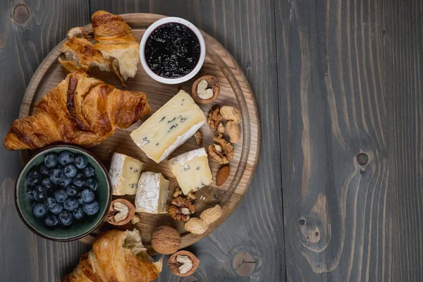 Cheese Market Brie Camembert Parmesan Tasting Fruit Jam Food Banner — Stock Photo, Image
