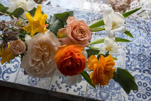 Szép Tavaszi Virágot Háttérrel Közeli Fotó — Stock Fotó
