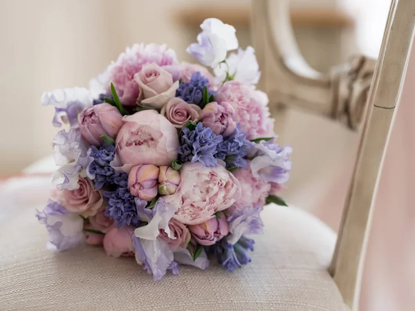 Foto Primer Plano Del Ramo Boda Con Hermosas Flores Color —  Fotos de Stock