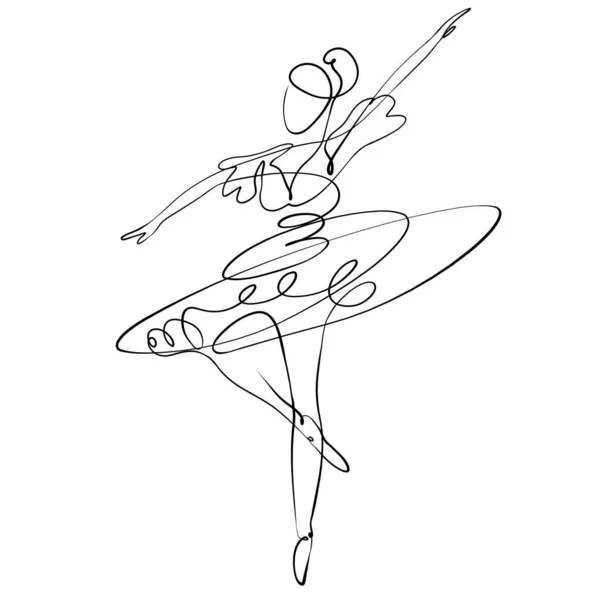 dancing ballerina drawn by one inextricable line