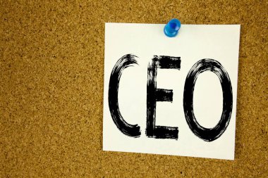Kavramsal el CEO'su gösterilen metin resim yazısı ilham yazma. İş kavramı için işletim lider iş yapışkan not, hatırlatma mantar arka plan kopya alanı ile yazılı Başkan