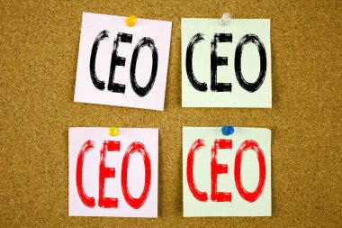 Kavramsal el CEO'su iş kavramı renkli yapışkan not yakın çekim işletim lider iş Başkan için gösterilen metin resim yazısı ilham yazma
