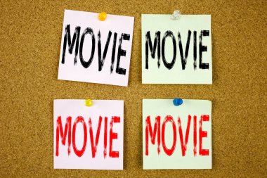 Kavramsal el metin resim yazısı ilham film iş kavramı eğlence Film Film için gösterilen renkli yapışkan not yakın çekim yazma