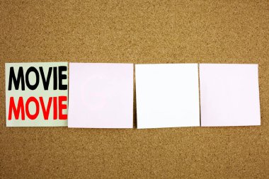 Kavramsal el film iş kavramı kopya alanı renkli yapışkan not yakın çekim zemin üzerine eğlence Film Film için gösterilen metin resim yazısı ilham yazma