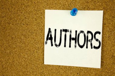 Kavramsal el yazarlar gösterilen metin resim yazısı ilham yazma. İş kavramı Word ileti metin yapışkan not, hatırlatma mantar arka plan kopya alanı ile yazılı tipografi için