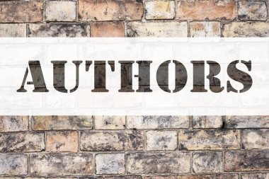 Kavramsal duyuru metni resim yazısı ilham yazarlar gösterilen. İş kavramı Word ileti metin kopya alanı eski tuğla zemin üzerine yazılmış tipografi için