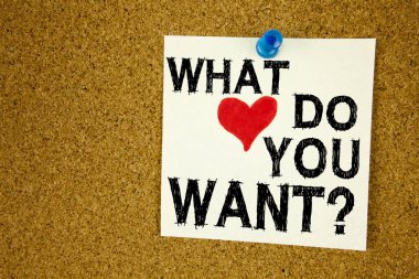 Kavramsal el ne istiyorsun gösterilen metin resim yazısı ilham yazma. Aşk yapışkan not, hatırlatma mantar arka plan yazılı fırsat geliştirme sorular soran için iş kavramı