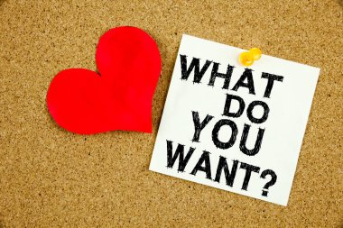 Kavramsal el ne istiyorsun gösterilen metin resim yazısı ilham yazma. Aşk yapışkan not, hatırlatma mantar arka plan yazılı fırsat geliştirme sorular soran için iş kavramı