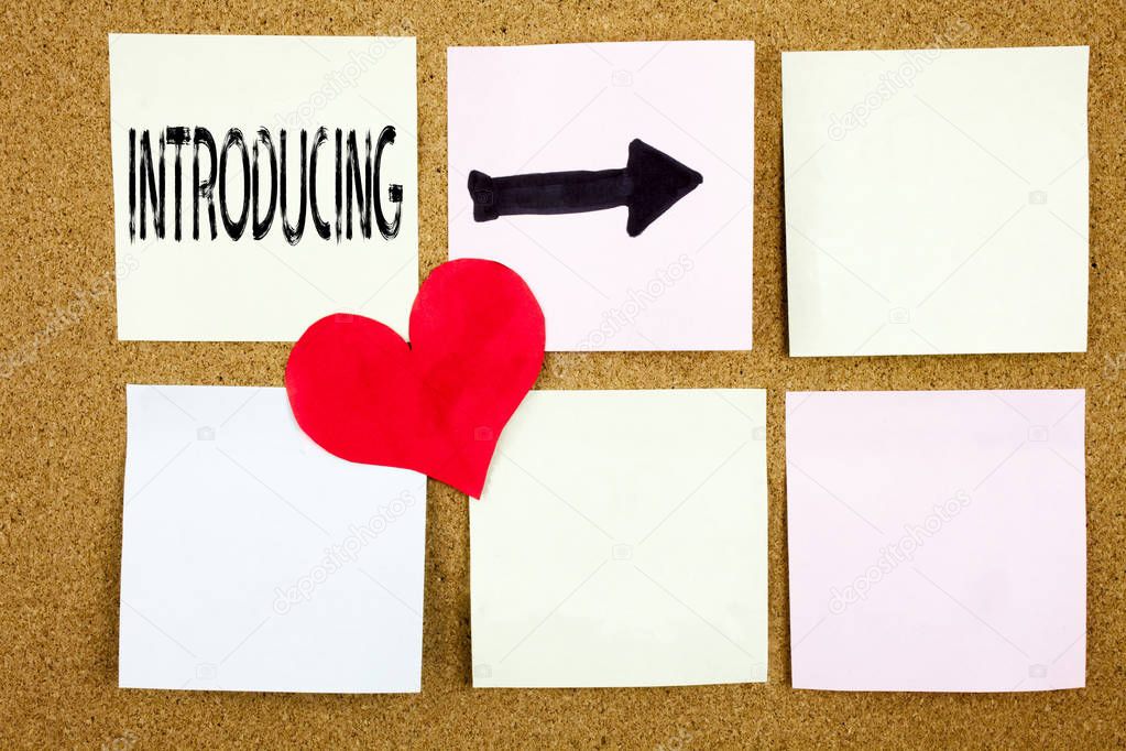 Conceptual hand writing text caption inspiration showing Introducing concept for Introduction Start Intro Beginning and Love written on wooden background, reminder  background with copy space