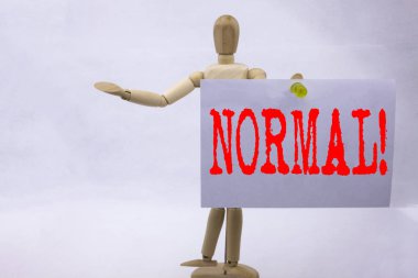 Kavramsal el güven anormal normallik sorun sorun alanı ile yapışkan not heykel arka plan üzerinde yazılı için normal iş kavramı gösterilen metin resim yazısı ilham yazma