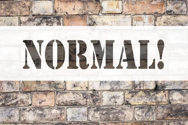Conceptual announcement text caption inspiration showing Normal. Business concept for Confidence Abnormal Normality Problem Issue written on old brick background with copy space — Stock Photo, Image