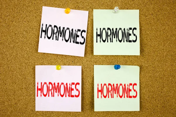 Konzeptionelle Handschrift Text Bildunterschrift Inspiration zeigt Hormone Geschäftskonzept für Hormonpille auf dem bunten Zettel Nahaufnahme — Stockfoto