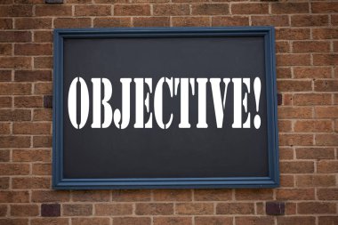 Kavramsal el metin resim yazısı gösteren duyuru amaç yazma. İş kavramı için tarafsız tarafsız müstakil gerçek çerçeve eski tuğla arka plan ve kopya alanı üzerinde yazılı yargı