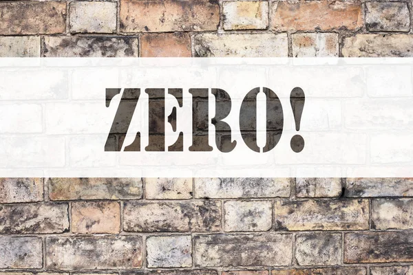 Kavramsal duyuru metni resim yazısı ilham sıfır gösterilen. İş kavramı için sıfır sıfır sıfır tolerans kopya alanı eski tuğla zemin üzerine yazılmış