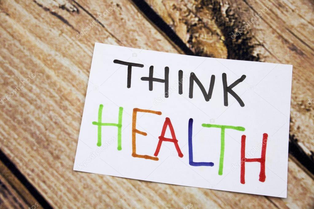 Memo note on Sticky note Think Health, think of Helath
