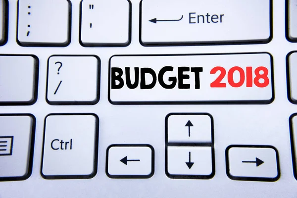 Woord Het Schrijven Van Begroting 2018 Bedrijfsconcept Voor Huishouden Budgettering — Stockfoto