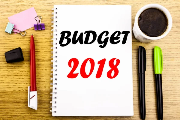 Texto Escrito Mano Mostrando Presupuesto 2018 Concepto Negocio Para Planificación — Foto de Stock