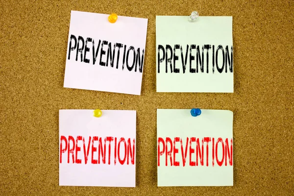 Conceptual hand writing text caption inspiration showing Prevention Business concept for Business Medical health illness disease on the colourful Sticky Note close-up — Stock Photo, Image
