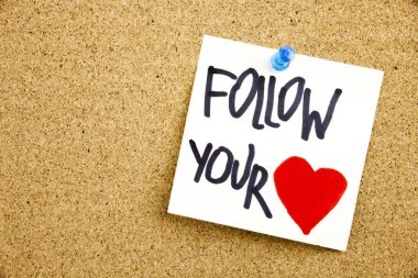 Sarı yapışkan not yazma, resim yazısı, yazıt siyah ext cork hakları Kurulu tutturulmuş bir yapışkan not ifade izleyin Your Heart