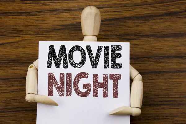 Conceptual Hand Writing Showing Movie Night. Business Photo Text