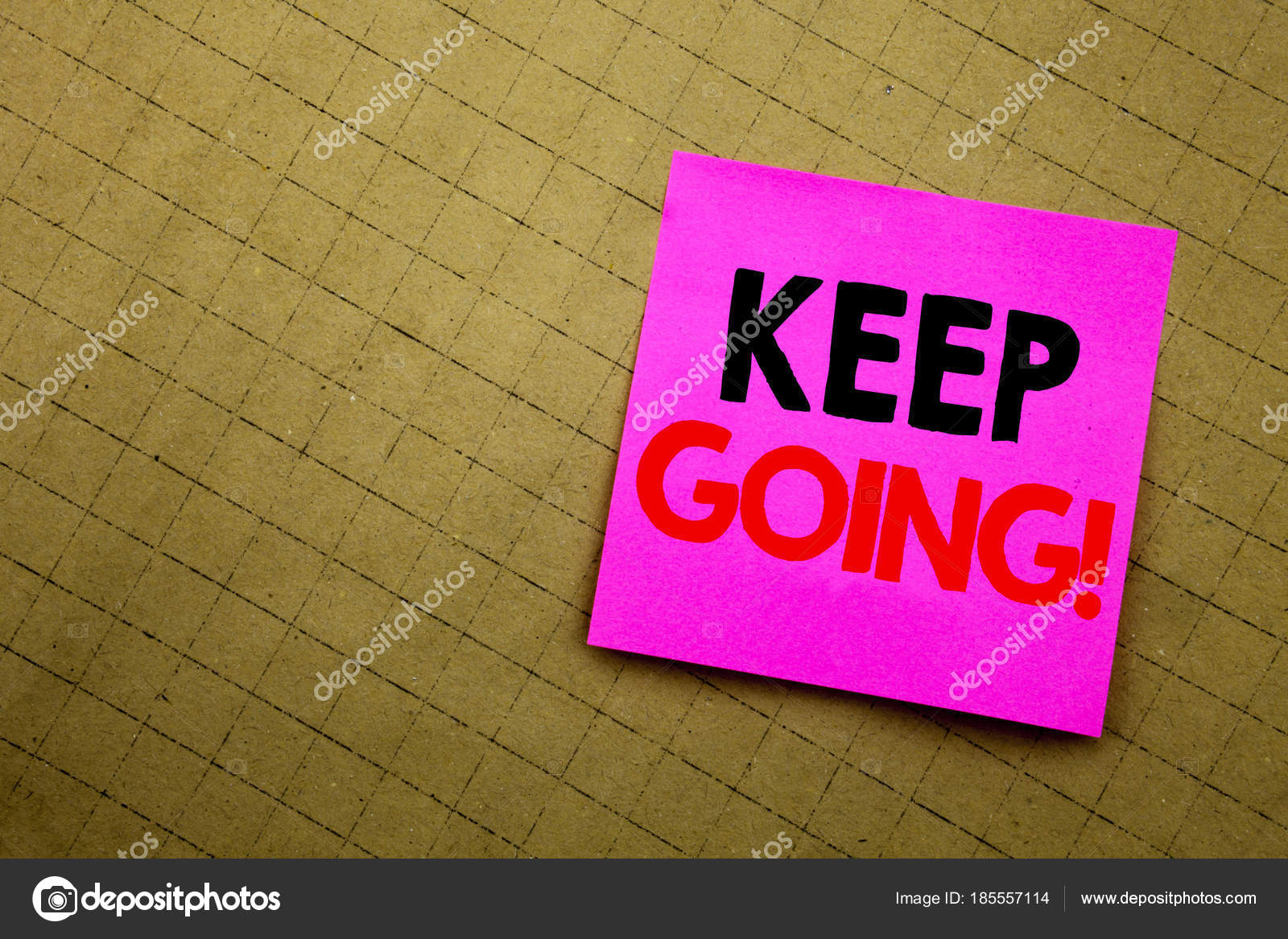 Handwritten text caption showing Keep Going. Business concept writing