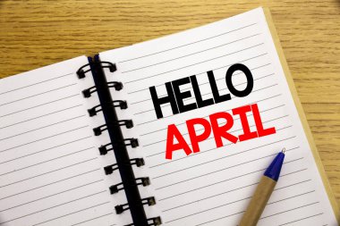 Word, Merhaba Nisan yazma. İş kavramı için Bahar kalem marker ile eski ahşap ahşap arka plan üzerinde kopya alanı ile not etmek üstünde yazılı hoş geldiniz