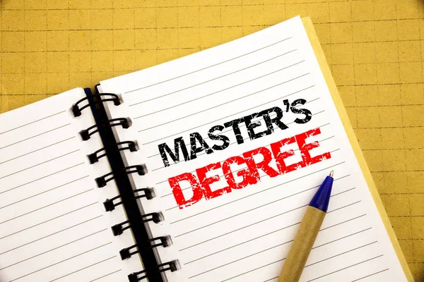 Master s Degree. Business concept for Academic Education written on notepad with copy space on old wood wooden background with pen marker