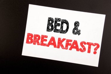 Oda Kahvaltı gösterilen metin resim yazısı ilham yazma el. İş kavramı tatil yolculuk yapışkan not, kopya alanı ile siyah arka plan üzerinde yazılı seyahat için