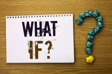 What If soru gösterilen metin işareti. Kavramsal fotoğraf ne demek soru sormak sık yardım çözme destek ahşap arka plan Ask defter kitap yazıldı SSS için.
