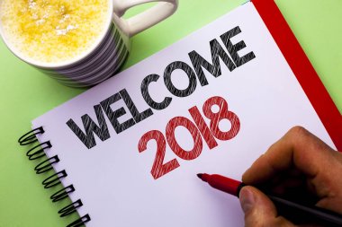 Word metin yazma hoş geldiniz 2018. İş kavramı kutlama için