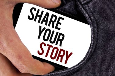 El yazısı metin payı hikayenizi. Söyle kişisel deneyimleri kendiniz hakkında hikaye anlatımı kot arka taraftan nezarete mobil ekran üzerinde yazılı konuşmak anlam kavramı.