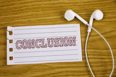 Sonuç gösterilen metin işareti. Kavramsal fotoğraf sonuçları analiz son karar bir olay veya süreç sonunda. Kavram bilgi için