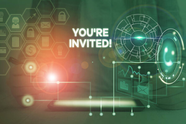 Текст для написания слов Вы повторно пригласили. Бизнес-концепция для вежливого дружеского запроса к кому-то пойти куда-то Фотосистема Схема сети современных технологий смарт-устройство
.