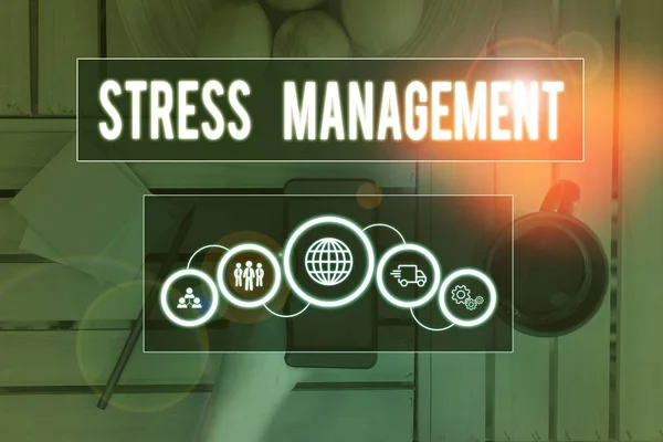 Kézírás szövegírás Stressz menedzsment. Koncepció jelentése módszer korlátozására stressz és hatásai a tanulás módja Képes fotó rendszer hálózati rendszer modern technológia intelligens eszköz. — Stock Fotó
