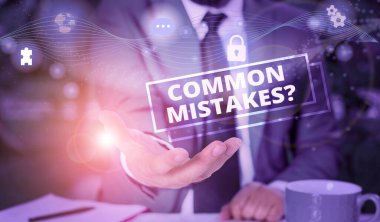 El yazısı metni Genel Hatalar Sorusu. Kavram, yanlış bir şey yapmak anlamına gelir. Resim sistemi şeması modern teknoloji akıllı aygıtı..