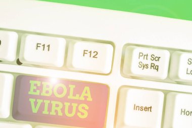 Mesaj işareti Ebola virüsünü gösteriyor. Kavramsal fotoğraf, kireçlenme ve diğer primatların viral hemorajik ateşi..