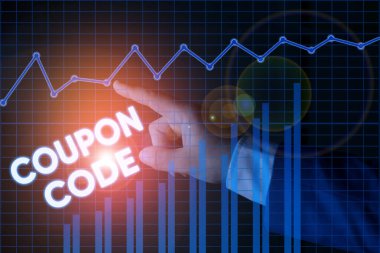 Writing note showing Coupon Code. Business photo showcasing ticket or document that can be redeemed for a financial discount.