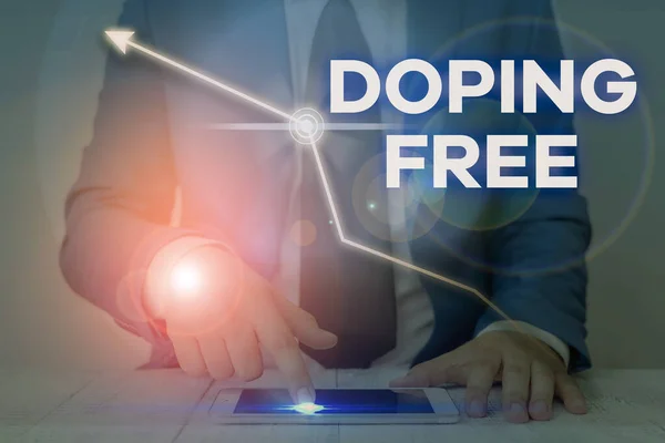 Parola che scrive testo Doping Free. Concetto di business per dimostrato di non utilizzare alcuna sostanza per migliorare illegalmente atletica . — Foto Stock