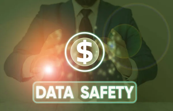 Word writing text Data Safety. Business concept for concerns protecting data against loss by ensuring safe storage.