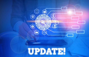 Güncelleme Metin Yazma Güncelleme. Kavram demek, yazılım programı gibi daha modern ya da güncel bir şey yapmak demektir Resim sistemi ağı şeması modern teknoloji akıllı aygıtı.