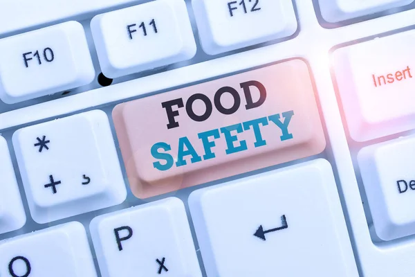 Tekst teken weergegeven: voedselveiligheid. Conceptuele foto voorwaarden en praktijken die de kwaliteit van voedsel bewaren. — Stockfoto
